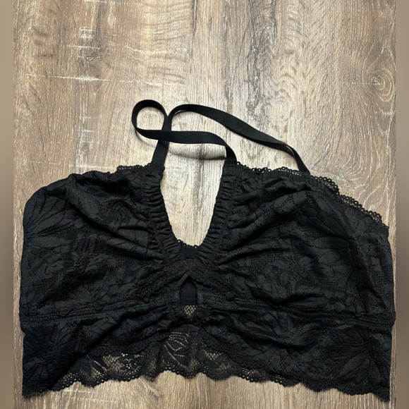 Aerie Hibiscus Lace Halter Bralette Size XL - Picture 3 of 6